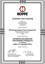 Certificate of Arrone